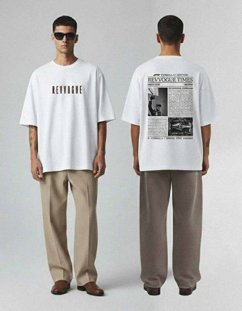 THE CHARLES LECLERC NEWSPAPER O/W TEE - Light Mode