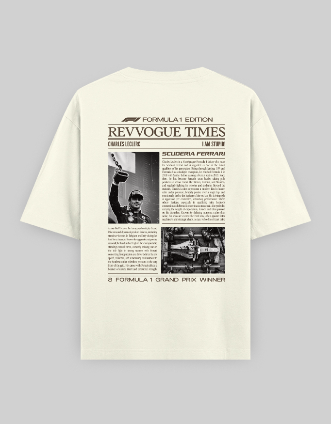 THE CHARLES LECLERC NEWSPAPER O/W TEE - Light Mode