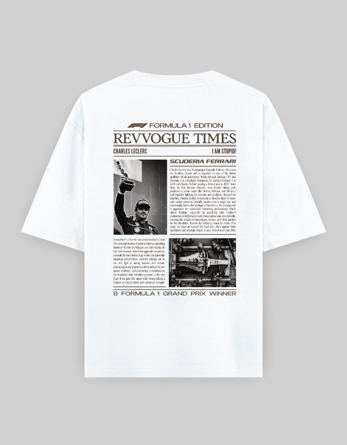 THE CHARLES LECLERC NEWSPAPER O/W TEE - Light Mode